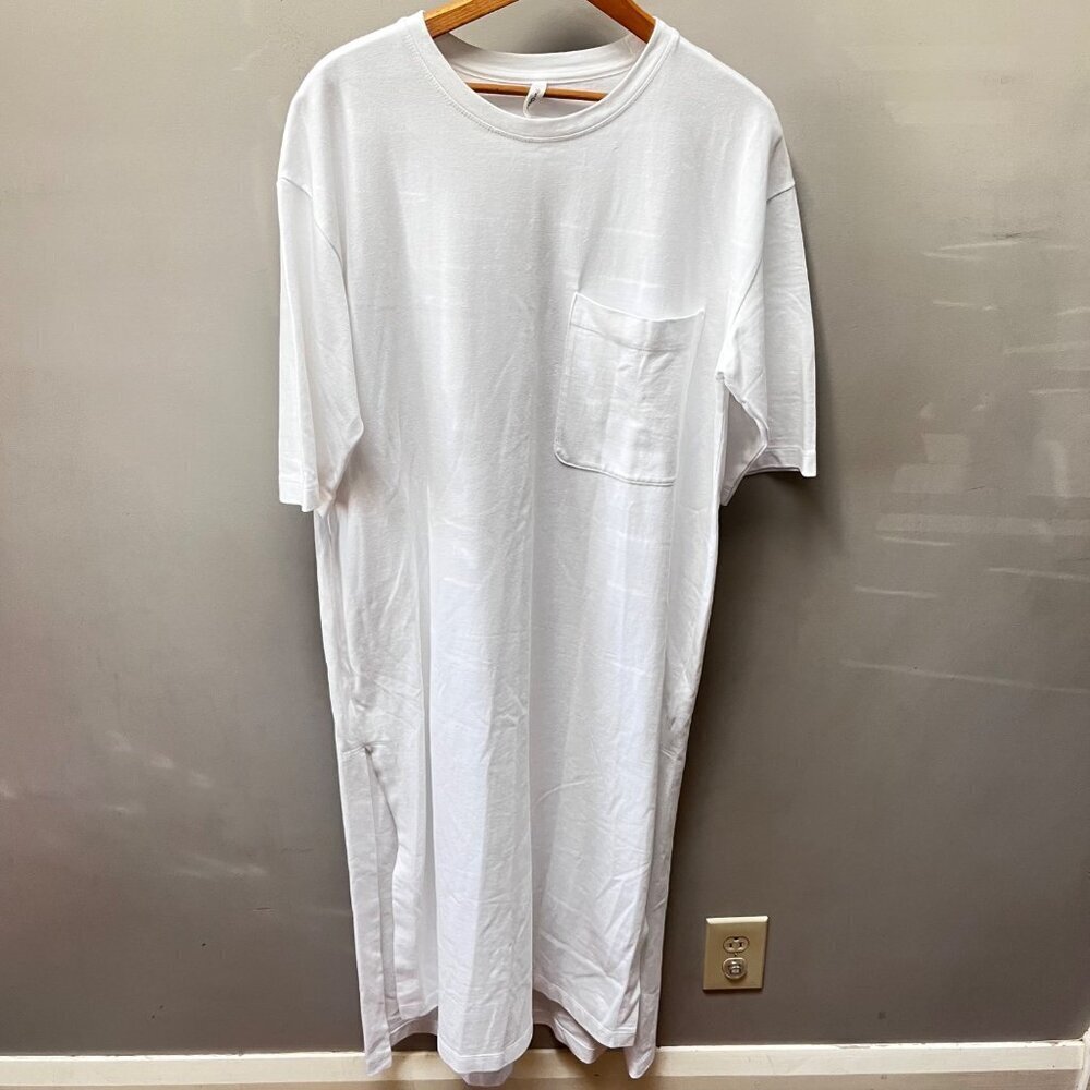 The Group Babaton White Cotton T-Shirt Dress With Pocket Detail‎ Size M